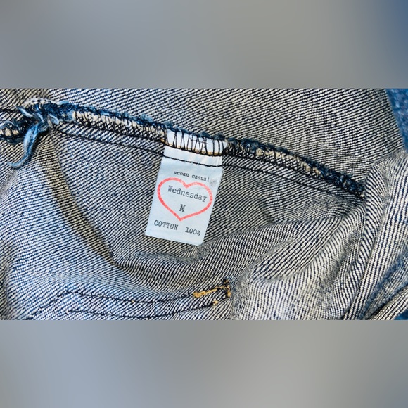 VGW ”Wednesday” Girls Sz-M JeanJacket🐆Leopard Accent Print-Color,Sleeve,Cuffs - Picture 14 of 16